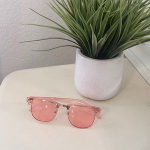 Pink tinted sunglasses